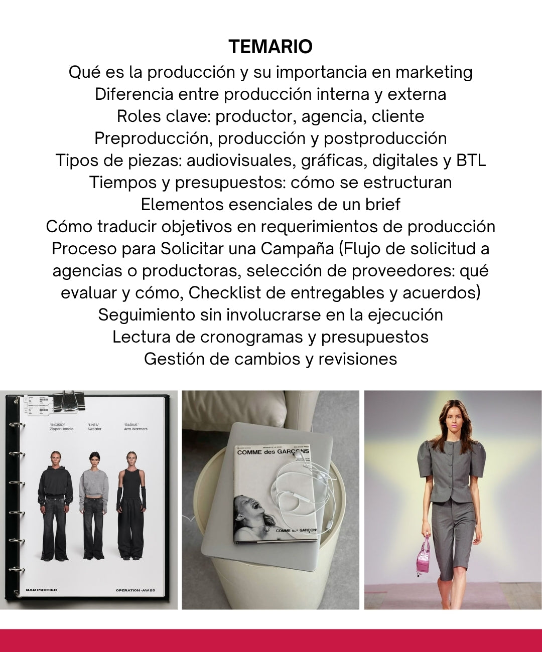 Curso de Producción para Marketing y Moda