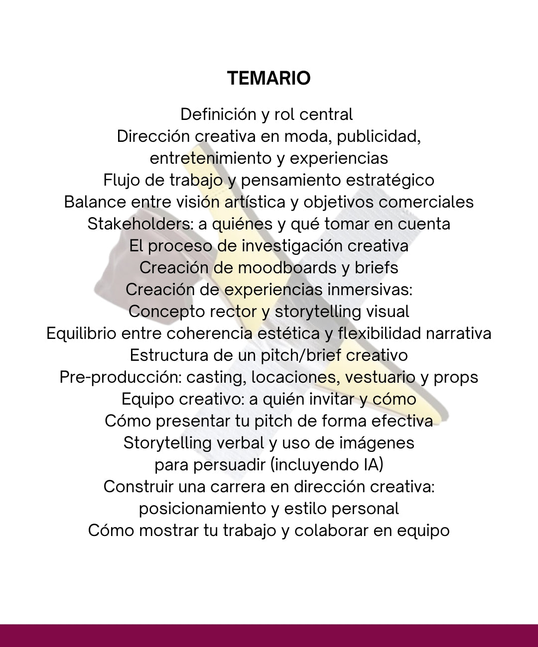 Curso de Dirección Creativa para Proyectos de Moda